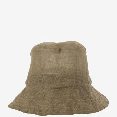 Reinhard Plank Linen Bucket Hat In Khaki