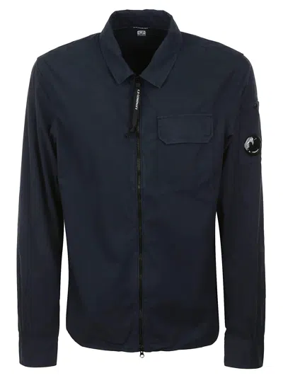 C.p. Company Gabarding Longsleeved Shirt In Blu