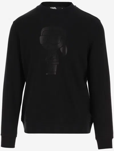 Karl Lagerfeld Ikonik Karl-motif Sweatshirt In Black