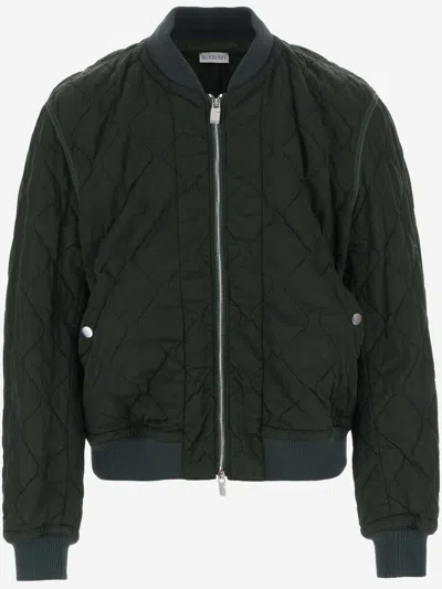 Burberry Quilted Nylon Bomber Jacket In Green