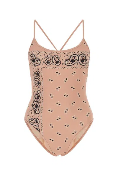 Palm Angels Paisley-printed Scoop Neck Swimsuit In Rosa