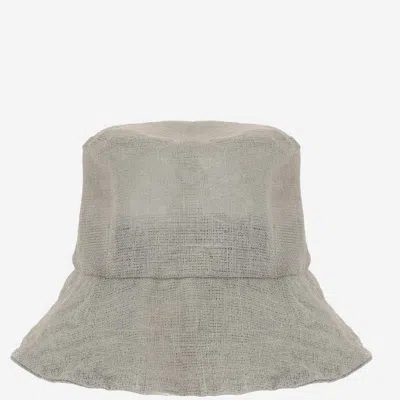 Reinhard Plank Linen Bucket Hat In Grey