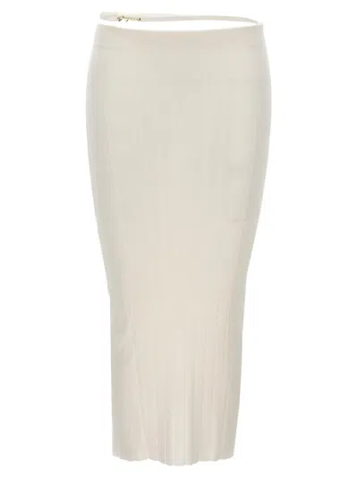 Jacquemus Pralu Ribbed Skirt In Off-white