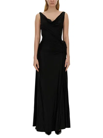 Paco Rabanne Dress With Slit In Nero