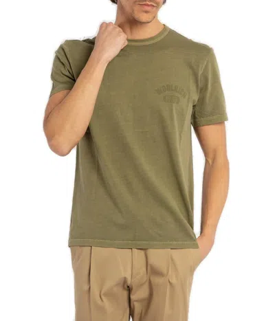 Woolrich Logo-print Cotton T-shirt In Verde