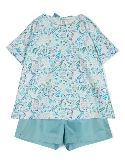 Il Gufo Kids' Two-piece Set With An Exclusive Print Design In Juniper Color In Verde