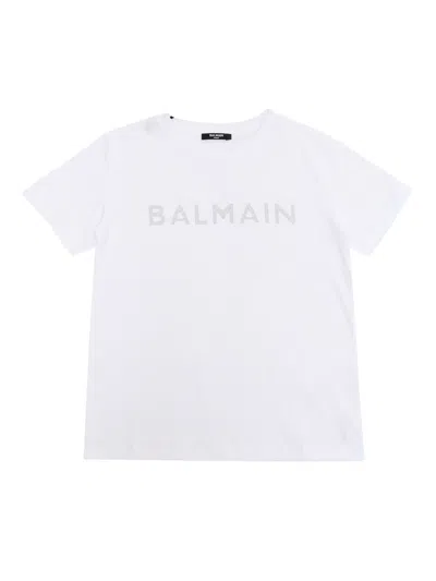 Balmain Kids' White T-shirt With Logo