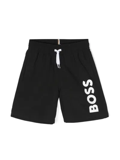 Hugo Boss Kids' Printed Swimsuit In Black