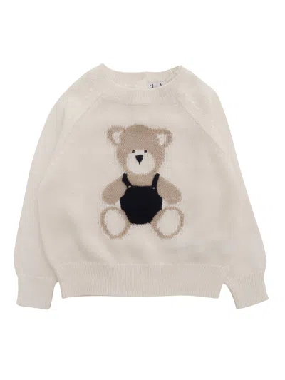 Il Gufo Kids' Cotton Tricot Knit Sweater In Off-white