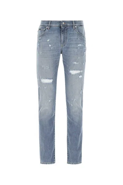 Dolce & Gabbana Logo-plaque Distressed Jeans In S9001 Variante Abbin