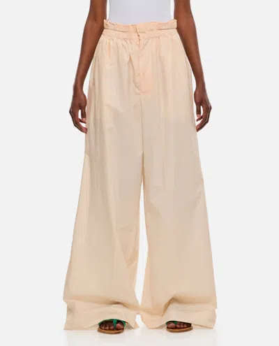 Quira Oversized Cotton Trousers In Rose