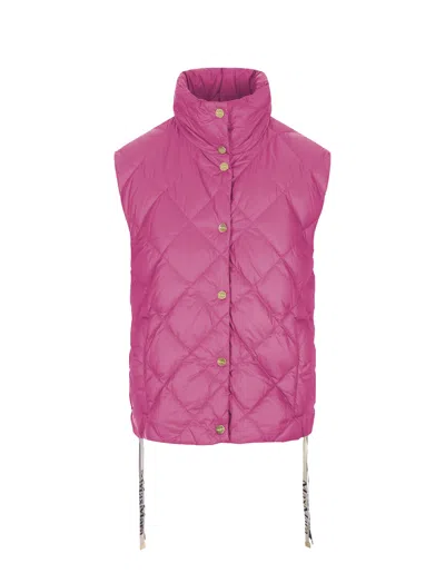 Max Mara The Cube Buttoned High Neck Jacket In Fuchsia