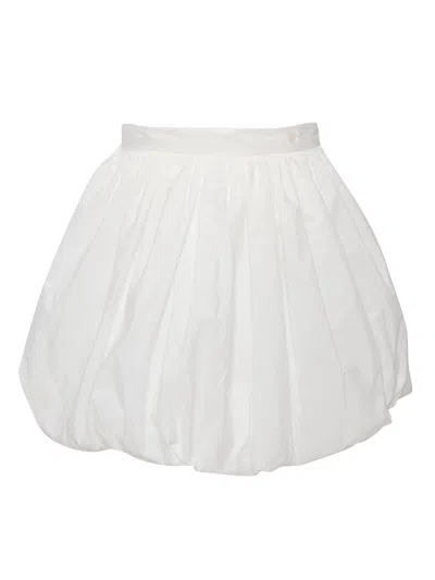 Monnalisa Kids' White Skirt For Girl With All-over Leaves