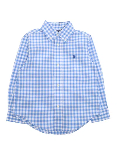 Polo Ralph Lauren Kids' Checked Cotton Shirt In Blue