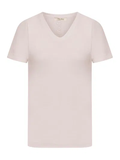 's Max Mara V-neck Crewneck T-shirt In Pink