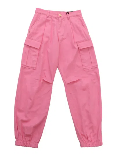 Versace Kids' Tapered Cargo Trousers In Pink
