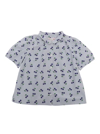 Bonpoint Kids' Patterned Adele Shirt In Light Blue