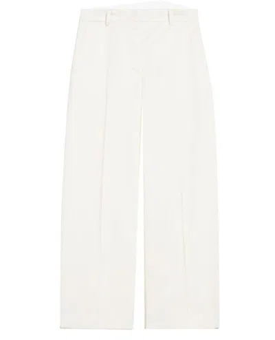 Weekend Max Mara Wide Leg Cropped Trousers In White