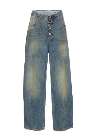 Mm6 Maison Margiela Blue Faded Jeans In Non Definito