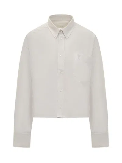 Ami Alexandre Mattiussi Oversized Cotton Poplin Shirt In White