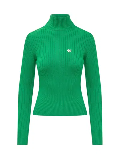 Casablanca Ribbed Sweater In Green