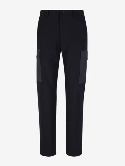 Moncler Technical Cargo Trousers In Midnight Blue