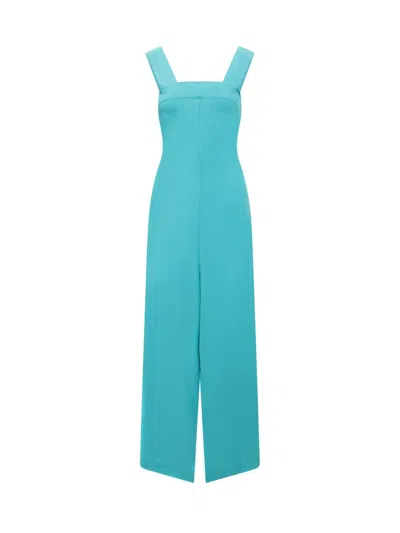 Semicouture Woman Jumpsuit Turquoise Size 4 Acetate, Silk In Green