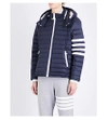 THOM BROWNE STRIPED-SLEEVE QUILTED JACKET