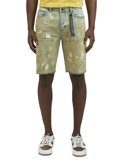 Prps Men's Logan Pain Splatter Denim Shorts In Beige