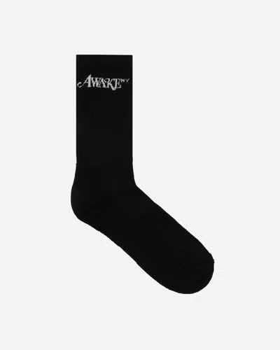 Awake Ny Logo Socks In Black