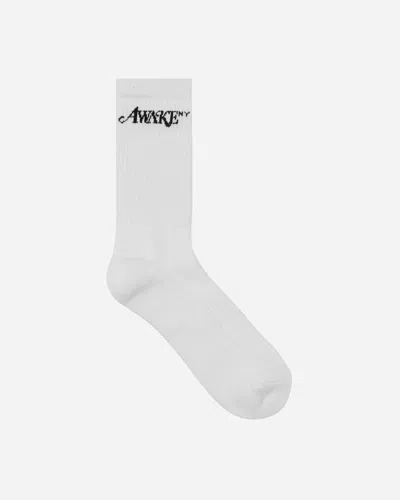 Awake Ny Logo Socks In White