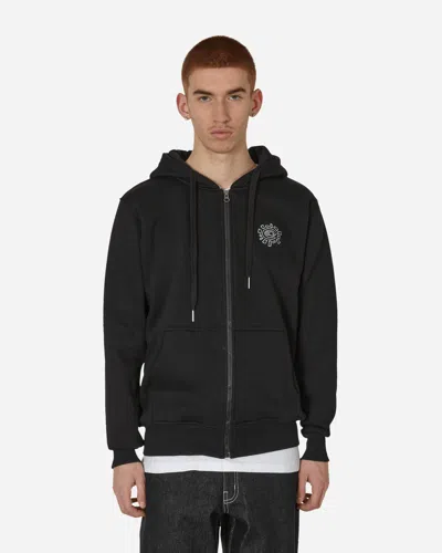 Always Do What You Should Do Small Sun Zip Up Hoodie In Black