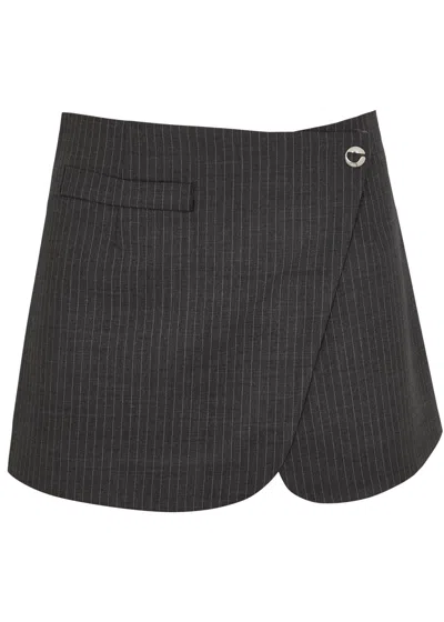 Coperni Pinstripe-pattern Mini Skirt In Grey
