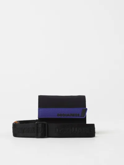 Dsquared2 Rubberised-logo Wallet In Black