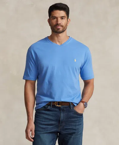 Polo Ralph Lauren Men's Big & Tall Jersey V-neck T-shirt In Summer Blue