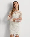 Lauren Ralph Lauren Battenberg Lace Sheath Dress In Silk White