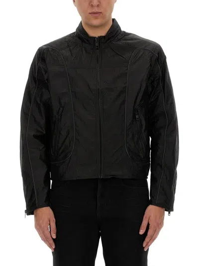 Diesel J-blinkid-a Zippered Nylon Jacket In Black