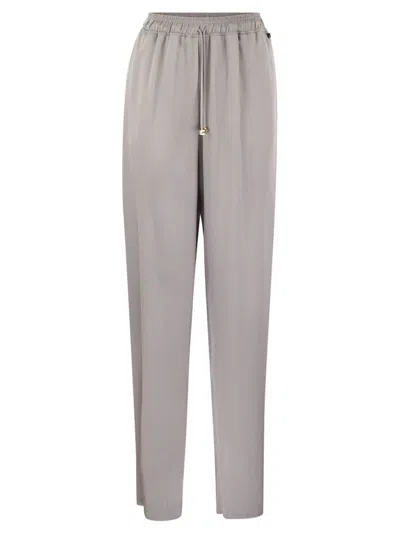 Elisabetta Franchi Drawstring Tapered Trousers In Grey