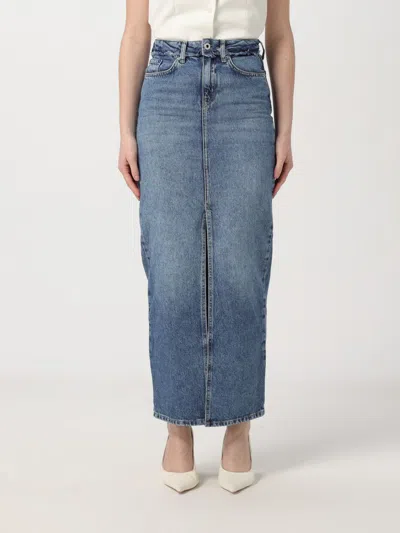 Karl Lagerfeld Maxi Denim Skirt In Blue