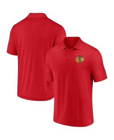 Fanatics Men's  Red Chicago Blackhawks Left Side Block Polo Shirt