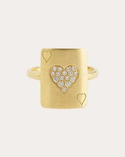 Mysteryjoy Heart Card Pinky Ring White Gold In Not Applicable