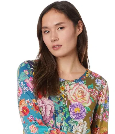 Johnny Was Women's The Janie Favorite Button Front Long Sleeves Henley Multi