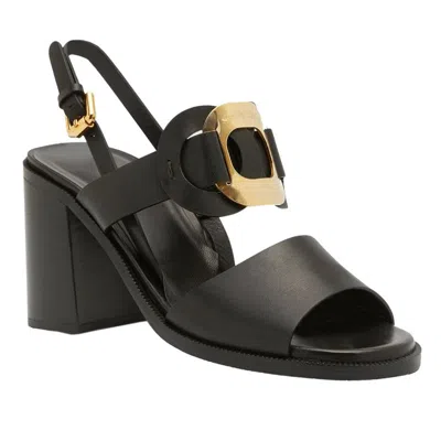 See By Chloé See By Chloe Women's Chany Logo Accent Black High Heel Sandals