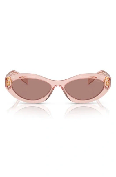 Prada Pr 26zs Beveled Acetate & Plastic Oval Sunglasses In Pink