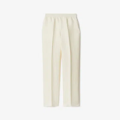 Burberry Canvas Trousers In Cream