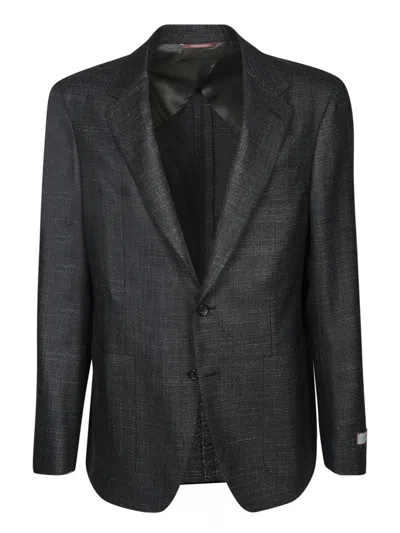 Canali Men's Wool-blend Textured Blazer In Green