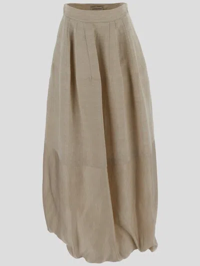 Gentryportofino Flare Skirt In Beige