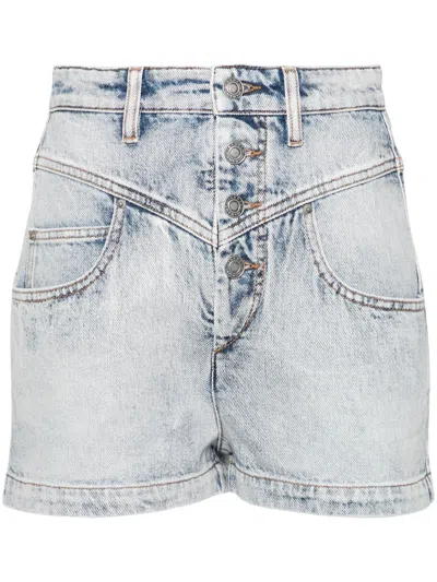 Marant Etoile Jovany High-rise Jean Shorts In Blue
