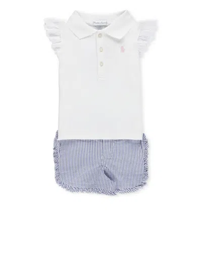 Ralph Lauren Babies' Polo Pony-embroidered Short Set In White