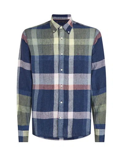 Tommy Hilfiger Multicolored Checked Shirt In Carbon Navy/multi